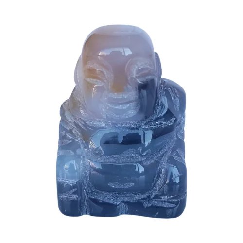Pieza Buda En Piedra Ágata Gris