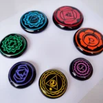 Juego Siete Chakras en Piedra Obsidiana
