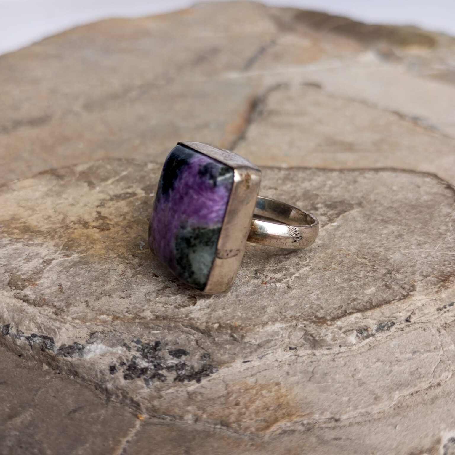 Anillo De Plata De Ley Hecho A Mano De 55 Quilates, Con