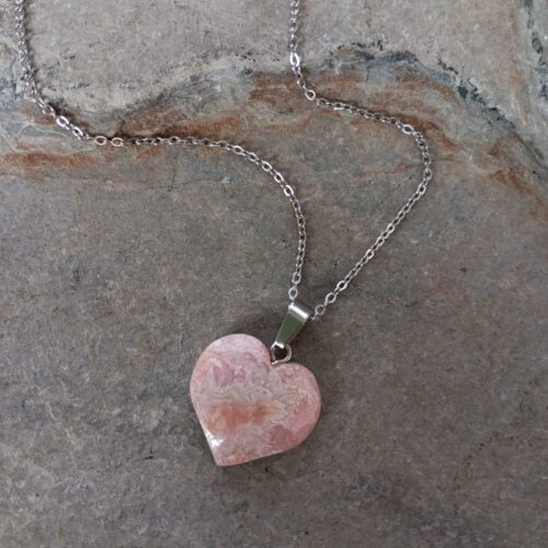 Dije Corazón con Piedra Rodocrosita