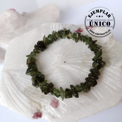 Pulsera en Piedra Natural Moldavita con Certificado