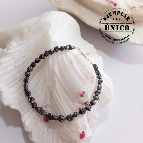Pulsera en Plata con Piedra Diamante en Bruto