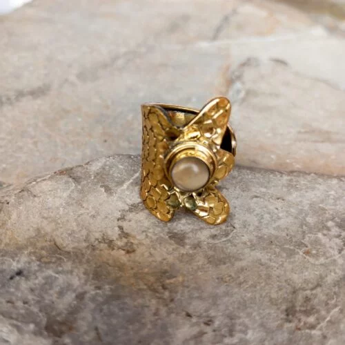 Anillo En Bronce con Piedra Ágata