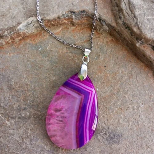 Dije En Piedra Ágata De Colores