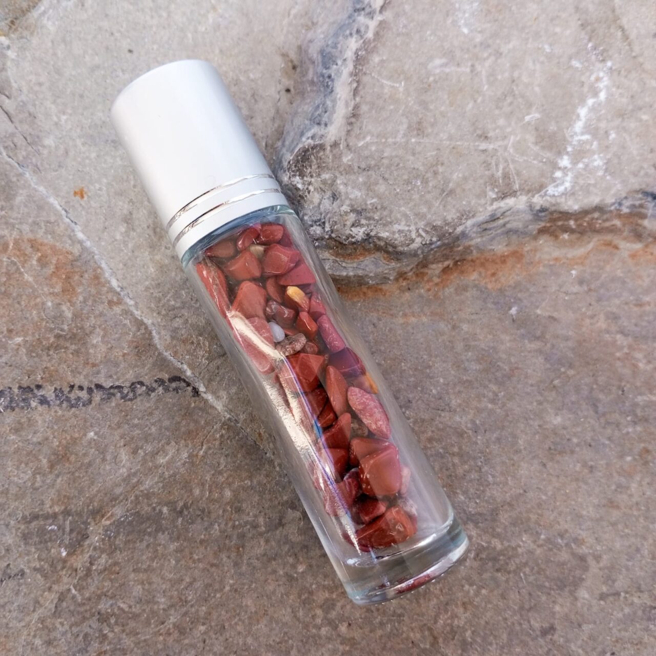 perfumero con piedra jaspe rojo 4031