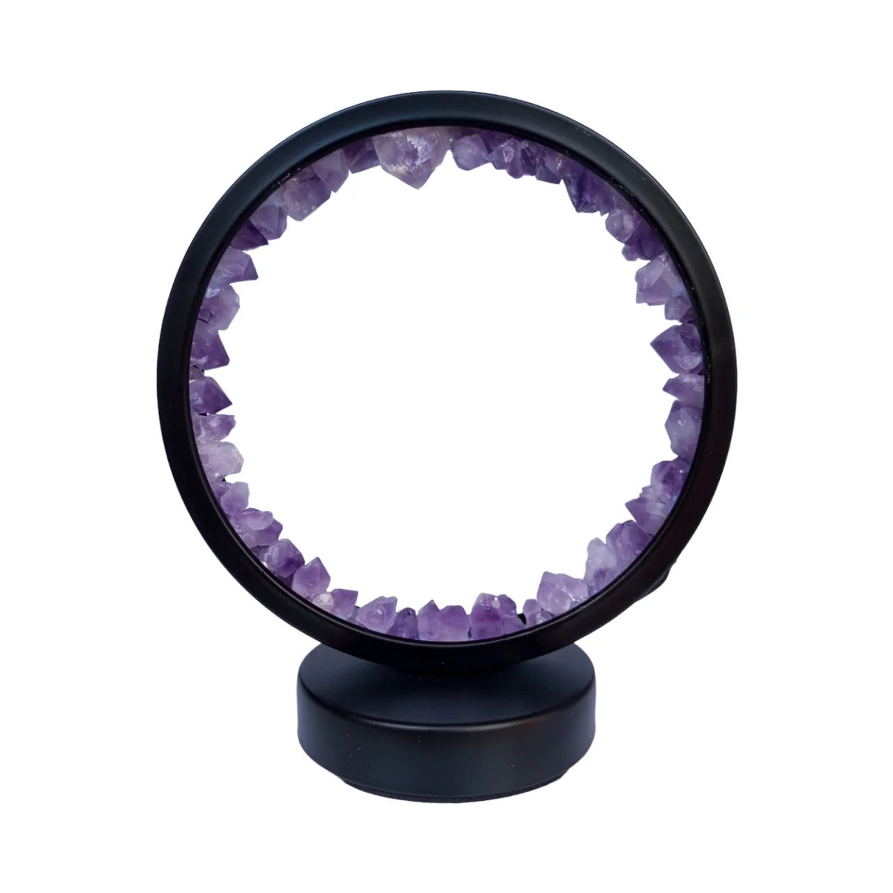 lampara con piedra amatista en bruto 3004