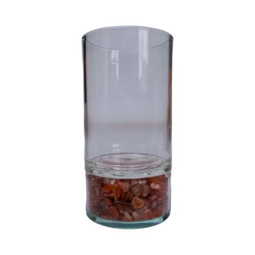 Vaso con Piedra Natural Cornalina