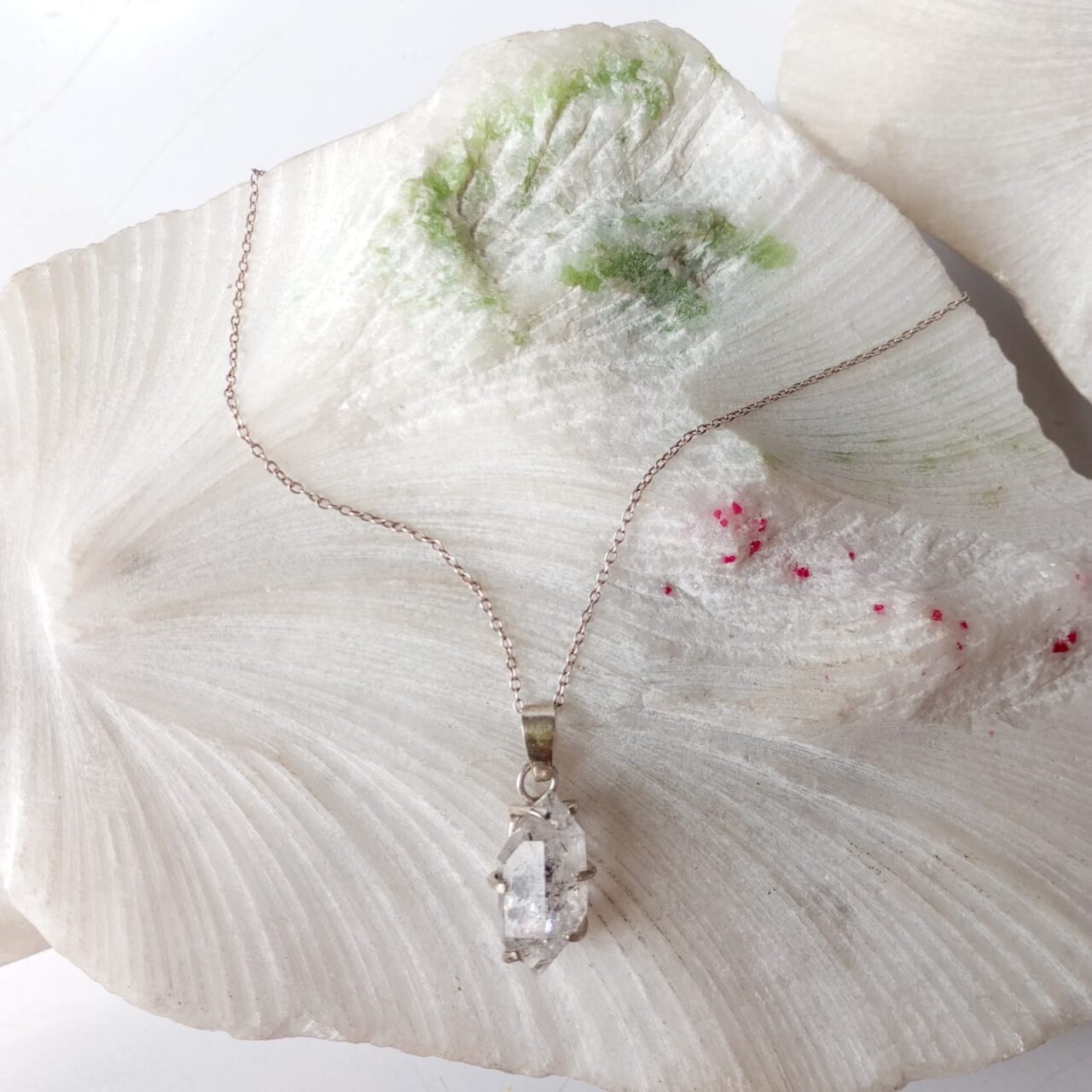 dije en plata con cuarzo herkimer 13259