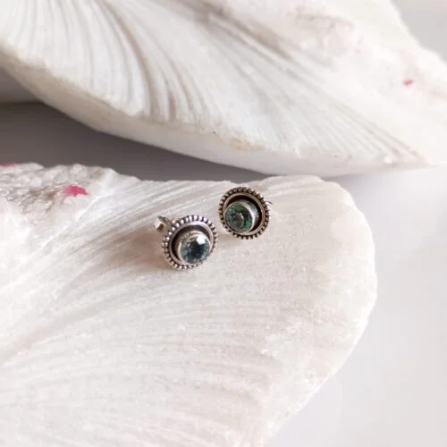 Aretes en Plata con Piedra Topacio