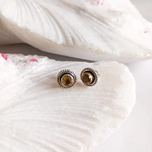 Aretes en Plata con Piedra Citrino