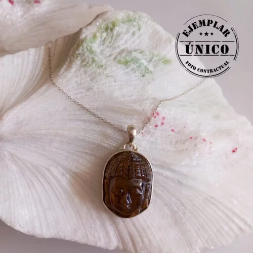 Dije Buda en Plata con Piedra Ojo de Tigre