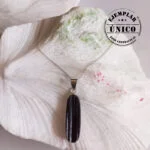Dije en Plata con Piedra Turmalina Negra