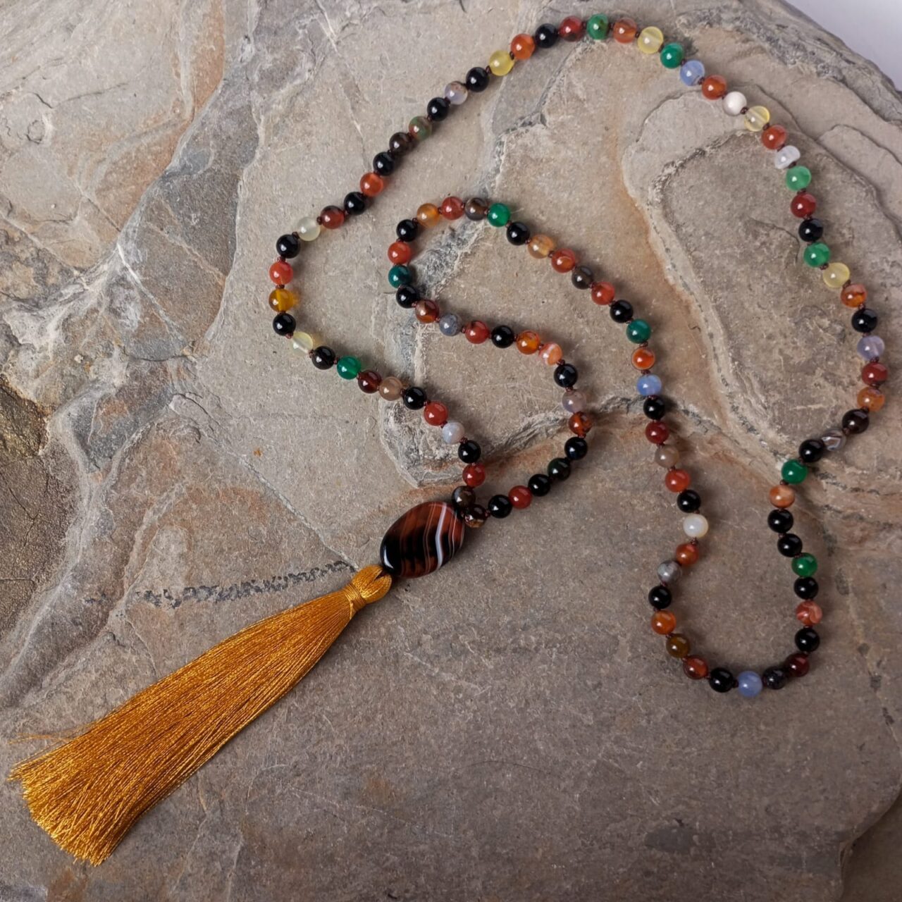 japa mala con piedra agata 10351