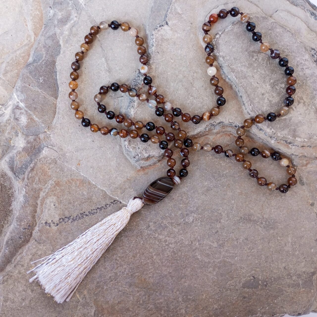 japa mala con piedra agata 12772