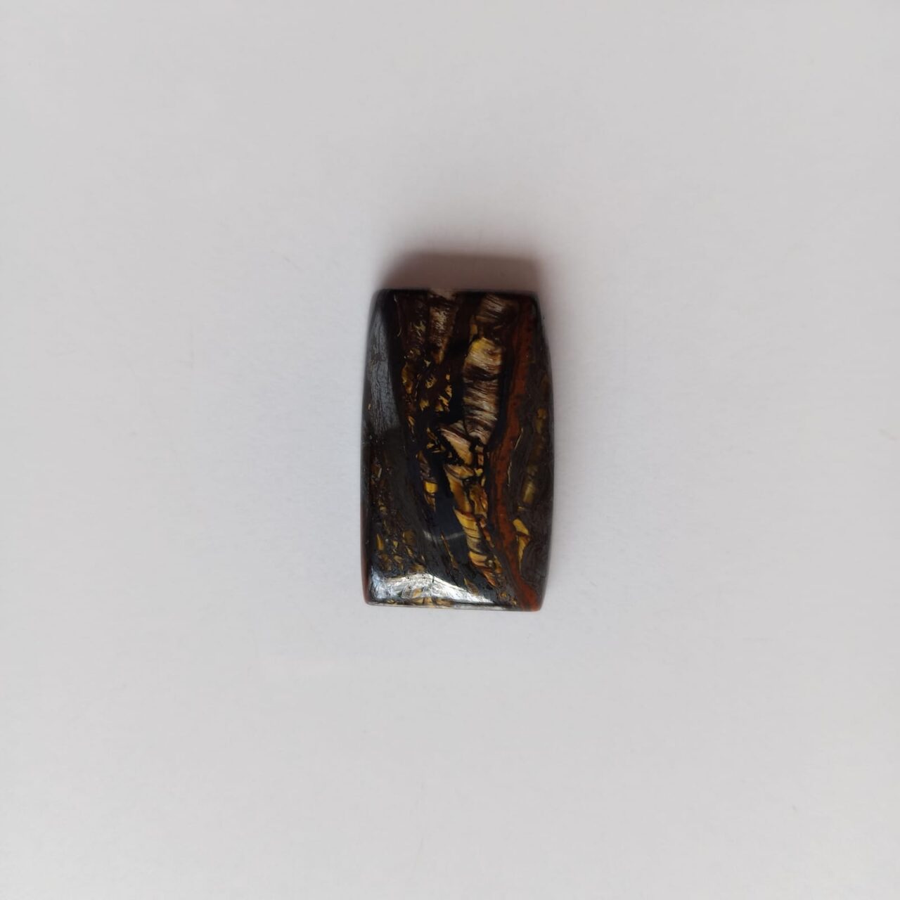 cabujon piedra ojo de tigre y hematite 10643