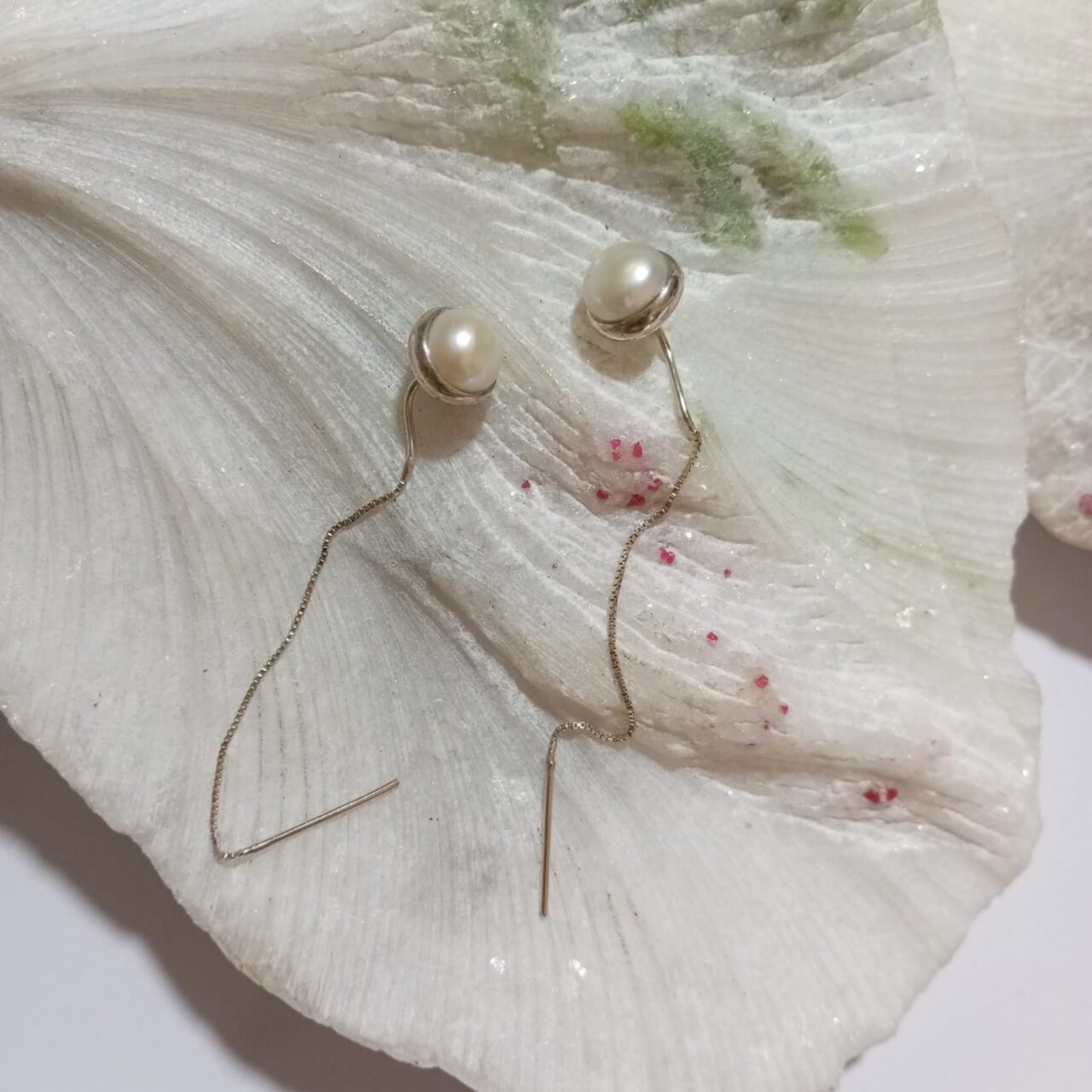 aretes en plata con perla 110