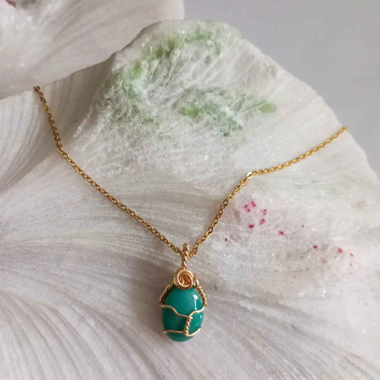 dije en oro golfi con piedra turquesa 10789