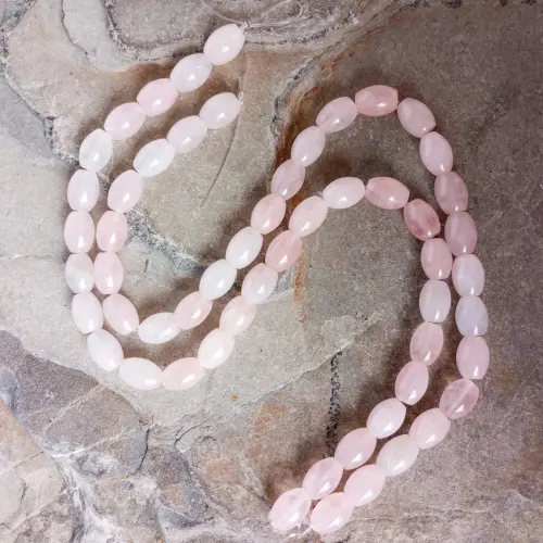 Sarta Tambor en Cuarzo Rosa 1.5mm