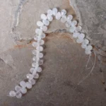 Sarta Forma Gota Facetada 9mm Cuarzo Blanco