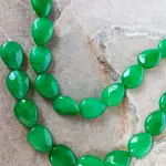 Sarta Forma Gota Facetada Grande Plana Piedra Jade
