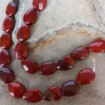 Sarta Forma Gota Facetada Grande Plana Piedra Jaspe Rojo