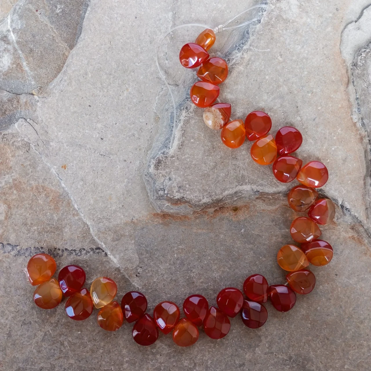 Sarta Forma Gota Facetada Plana 12mm Piedra Cornalina sarta forma gota facetada plana 12mm piedra cornalina 12173