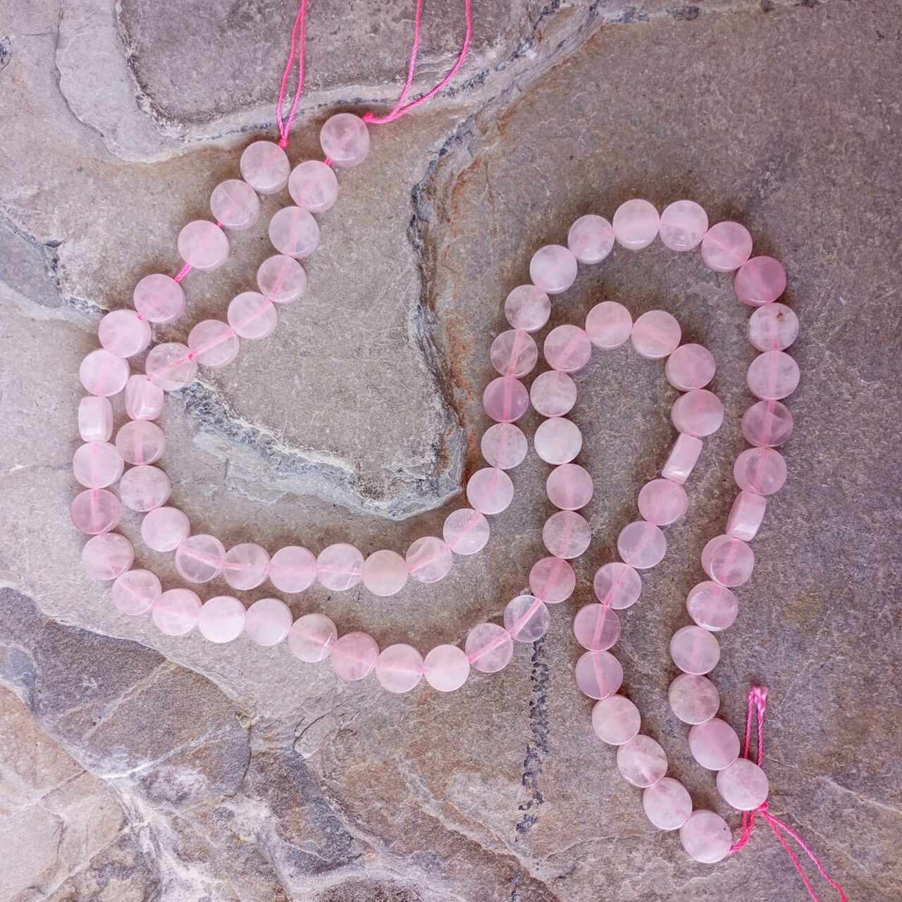 sarta forma moneda 1cm cuarzo rosa 12105
