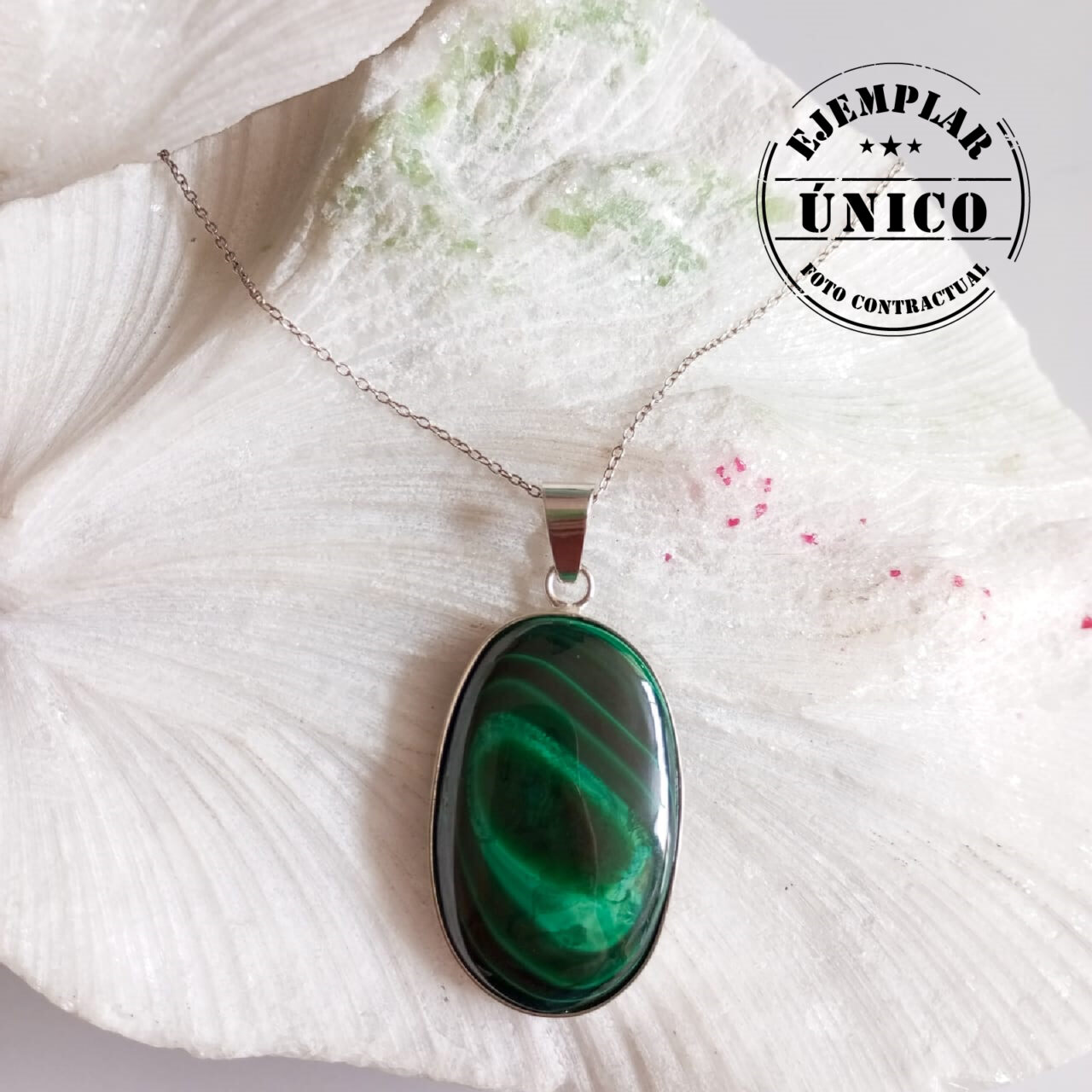 dije en plata con piedra malaquita Productos con sello 2025 27
