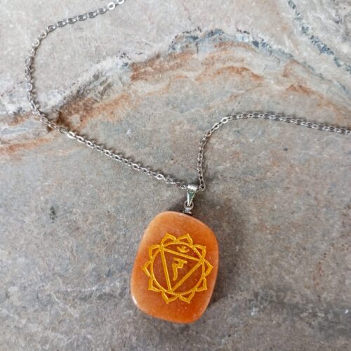 Dije Chakra Svadhisthana en Piedra Aventurina Naranja