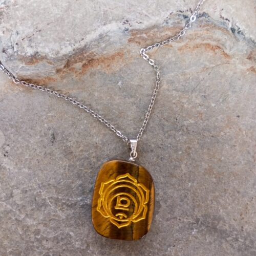Dije Chakra Svadhisthana en Piedra Ojo de Tigre