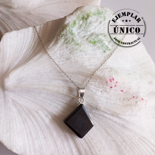 Dije en Plata con Piedra Shungita