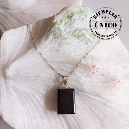 Dije en Plata con Piedra Shungita