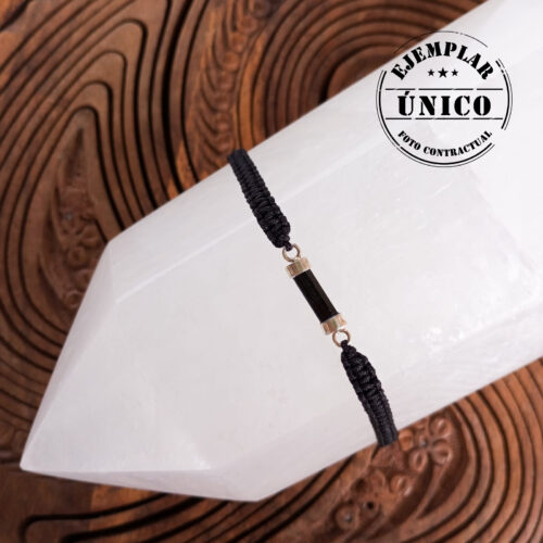 Pulsera Tejida con Piedra Turmalina