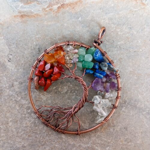 Dije Árbol de la Vida Siete Chakras (Tono Bronce)