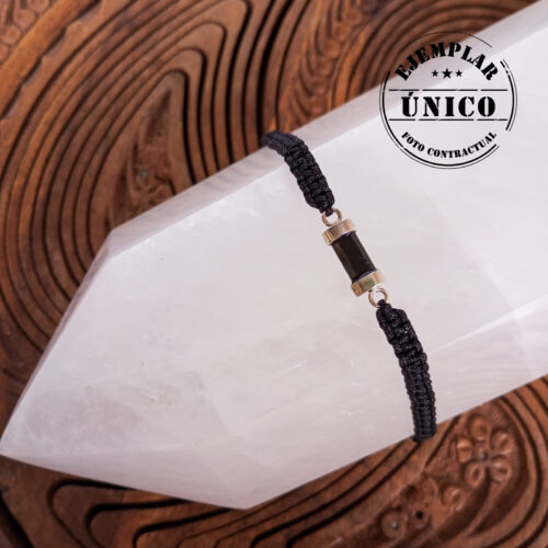 Pulsera Tejida con Piedra Turmalina