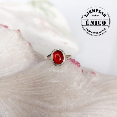 Anillo en Plata con Piedra Ágata Cornalina
