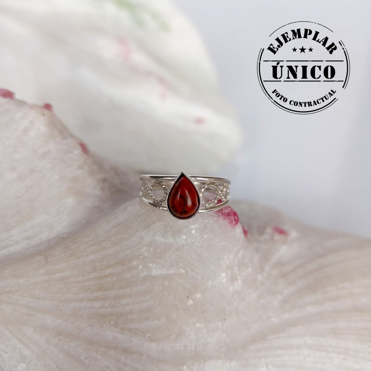 anillo en plata con piedra jaspe rojo Productos con sello 2025 69
