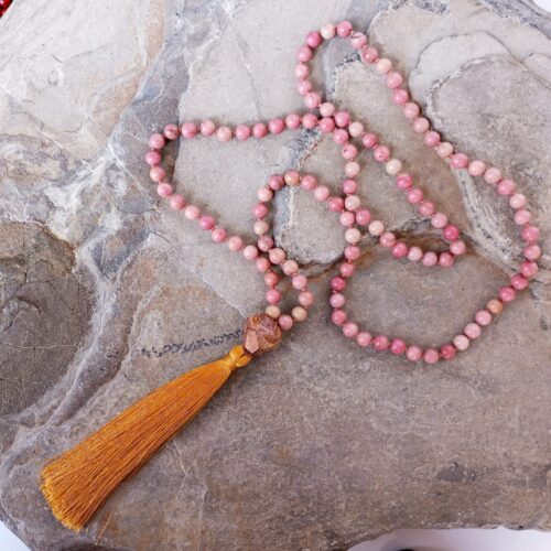 Japa Mala con Piedra Rodonita
