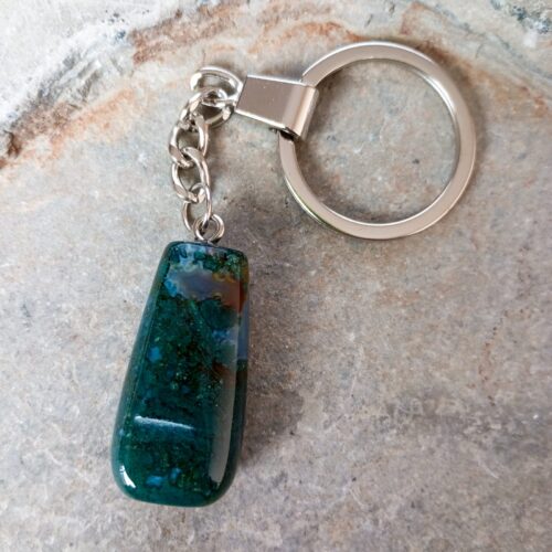 Llavero en Piedra Natural Ágata Musgo