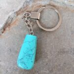Llavero en Piedra Natural Howlite Turquesa
