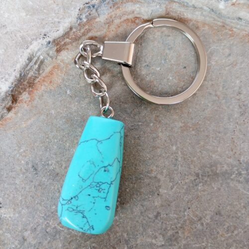 Llavero en Piedra Natural Howlite Turquesa