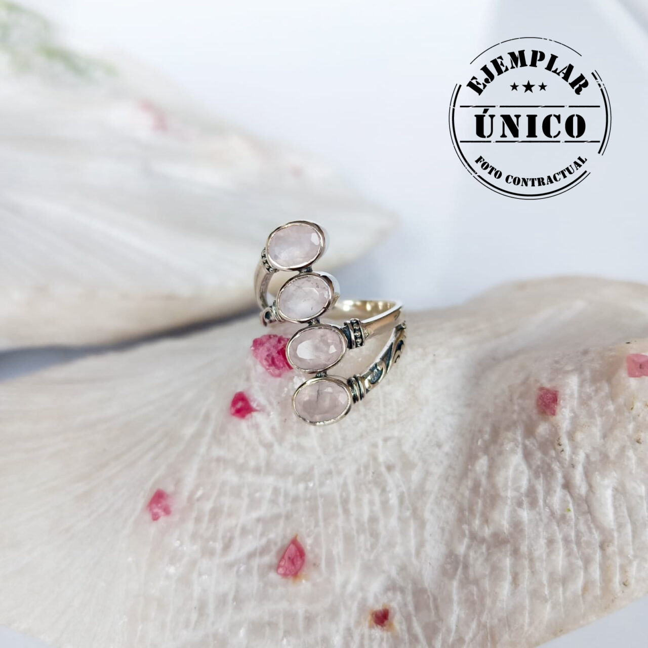 anillo en plata con cuarzo rosa Productos con sello 2025 79