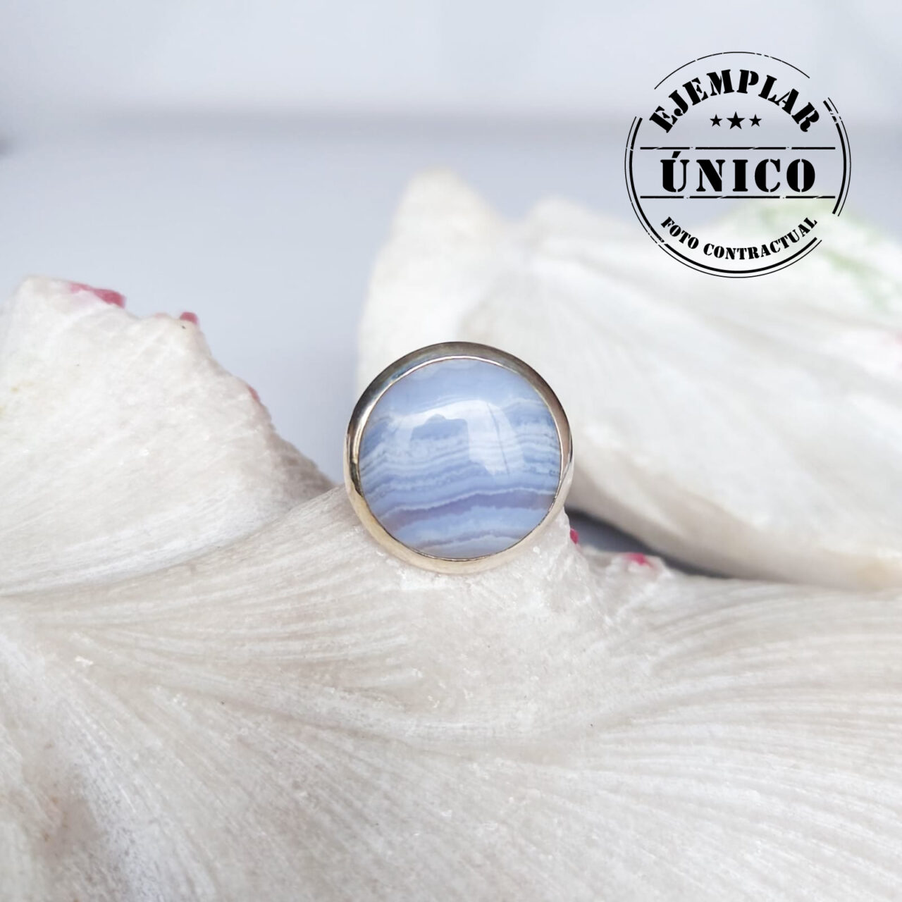anillo en plata con piedra calcedonia Productos con sello 2025 93