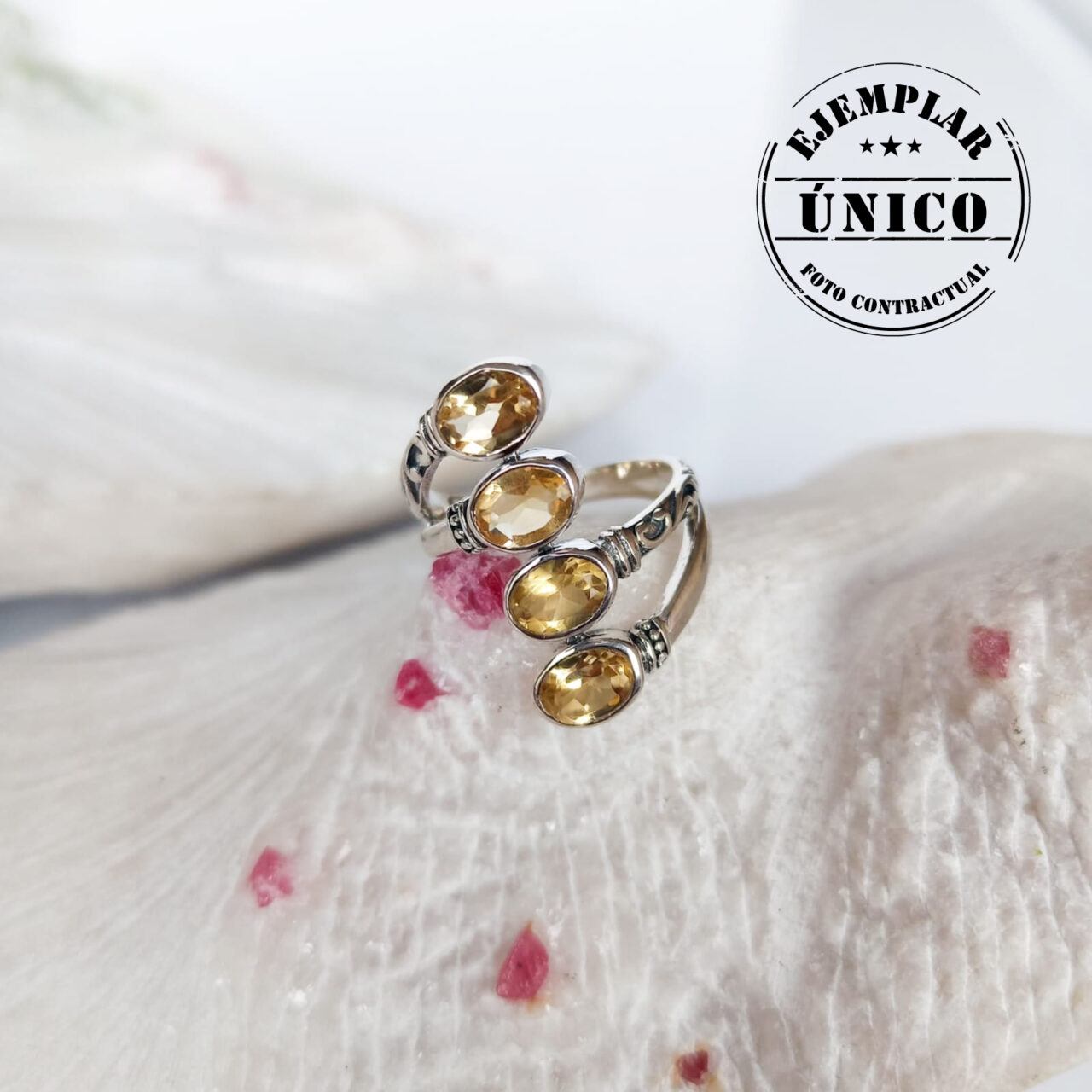 anillo en plata con piedra citrino Productos con sello 2025 80