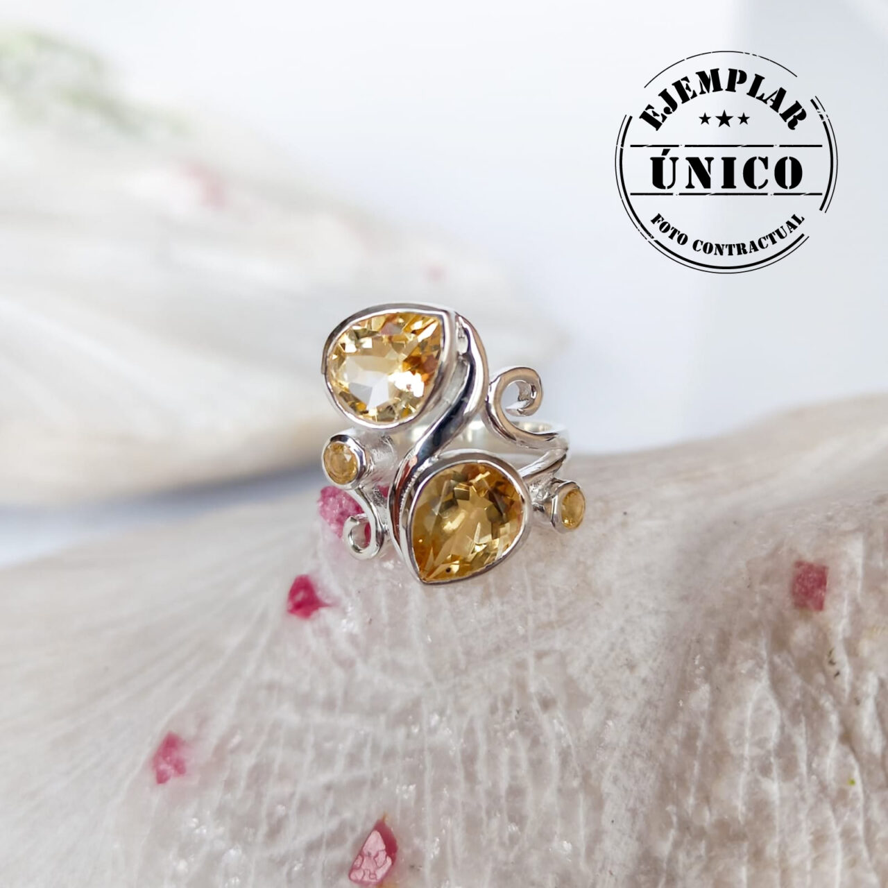 anillo en plata con piedra citrino Productos con sello 2025 83