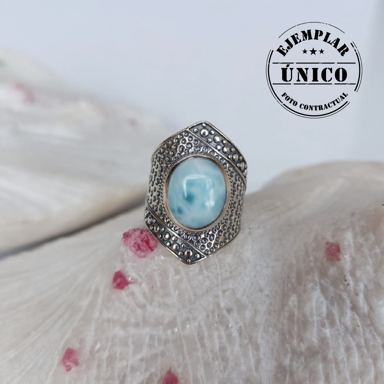 anillo en plata con piedra larimar Productos con sello 2025 95 1