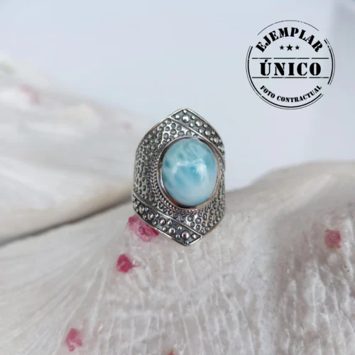 Anillo en Plata con Piedra Larimar