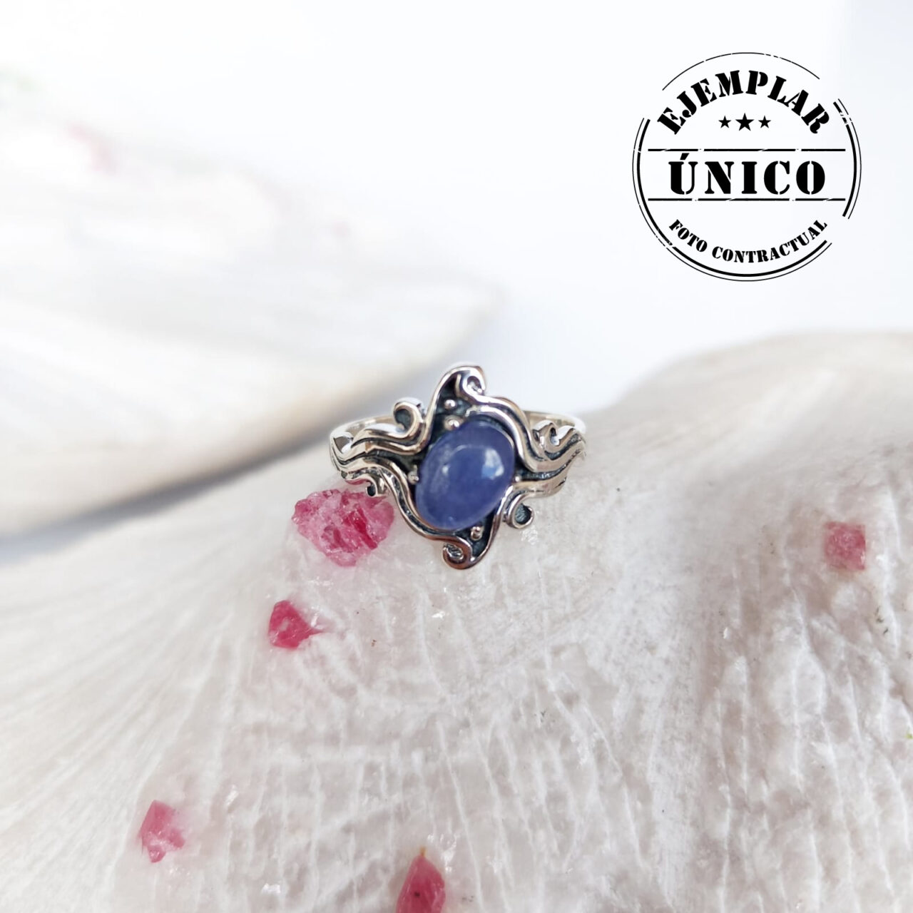 anillo en plata con piedra tanzanita Productos con sello 2025 100