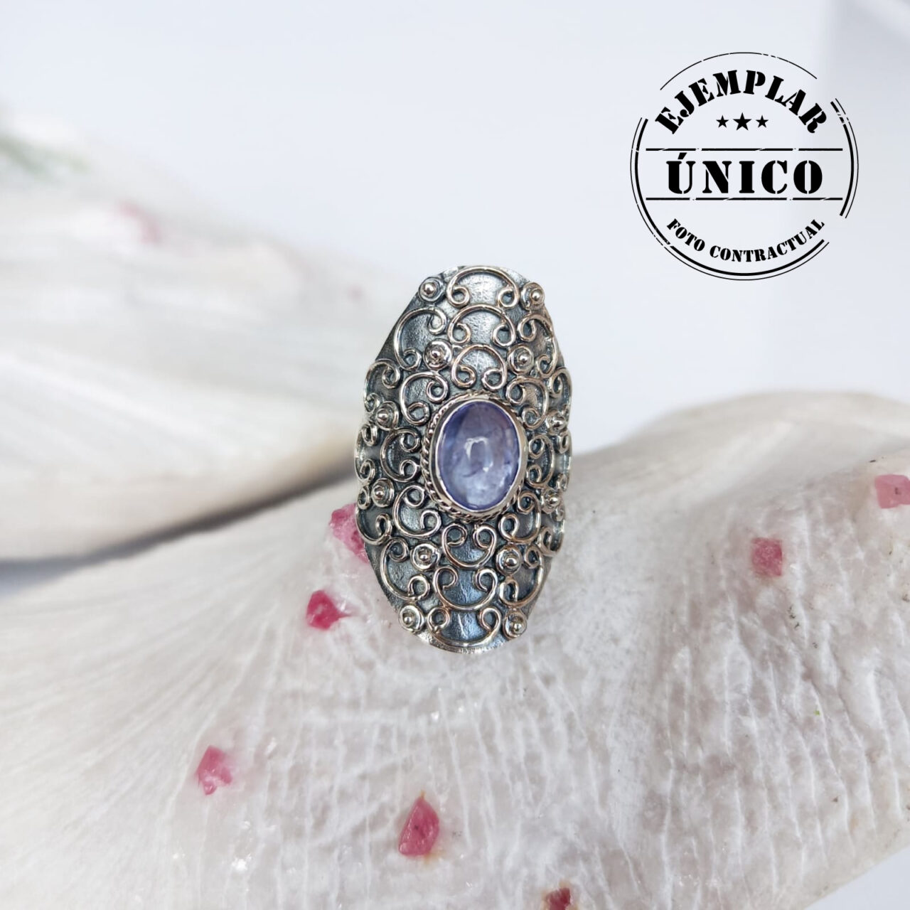 anillo en plata con piedra tanzanita Productos con sello 2025 99