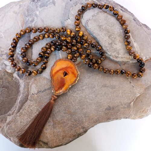 Japa Mala con Piedra Ojo de Tigre